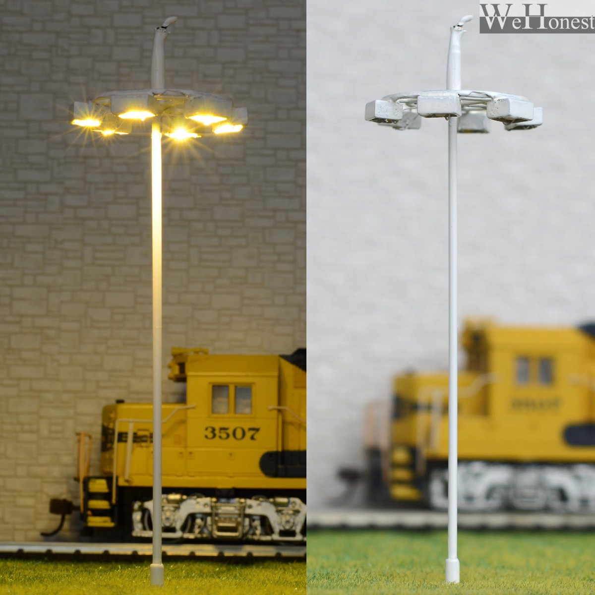 1 x  OO / HO scale Model Lamp warm white LEDs made Plaza Lamppost Street Light